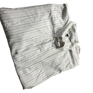 Stafford size 20 half sleeve White Striped Button-Up Shirt